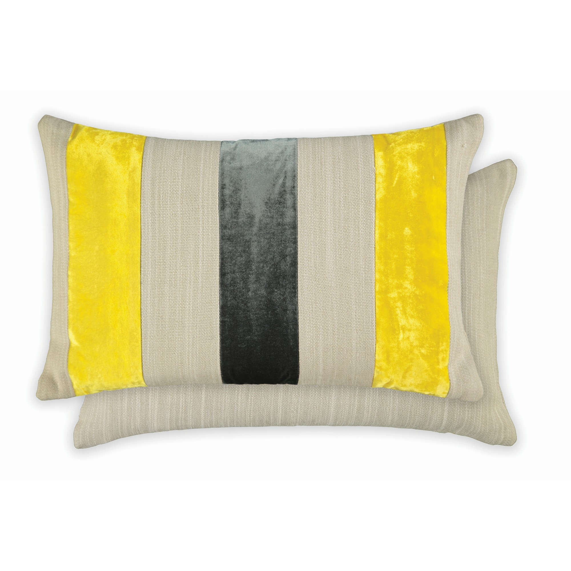 Nikita Striped Cushion By William Yeoward In Citron Yellow